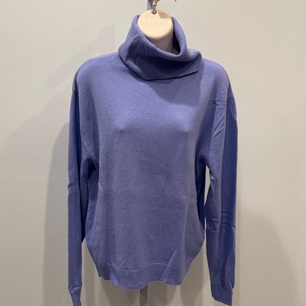 Pendleton Lavender Cowl Neck Sweater Women Size L Wool Vintage 80s Winter Chic